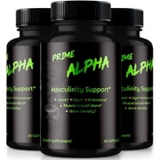 3 Pack Prime Alpha Pills, Official Prime Alpha Max, All Natural Supplement to Support Lasting Energy and Overall Health, PrimeAlpha Reviews 180 Capsules
