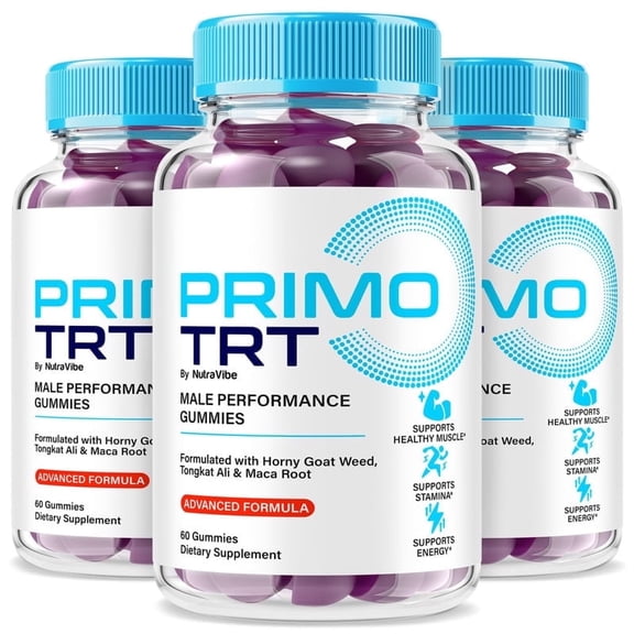 (3 Pack) Primo TRT  Original PrimoTRT Gummies with a Natural Blend to Help Support Sustained Energy, Active Body & Daily Performance | Great-Tasting, Easy-to-Chew Gummys (180 Gummies)