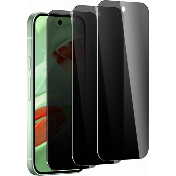 3 Pack Privacy Anti Spy Screen Protector for Google pixel 9/9 Pro/10/10 Pro, Tempered Glass Film, Case Friendly, 9H Hardness, Scratch-proof, Ultra Resistant, Bubble Free