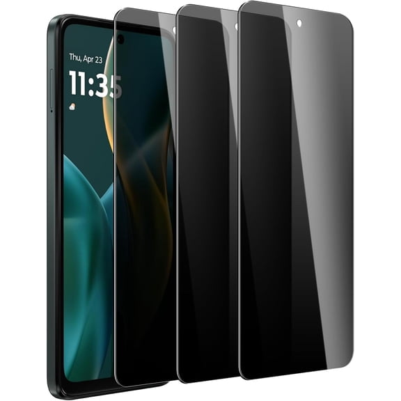 3 Pack Privacy Anti Spy Screen Protector for Motorola Moto G 5G 2025/Moto G Play 2025, Tempered Glass Film, Case Friendly, 9H Hardness, Scratch-proof, Ultra Resistant, Bubble Free