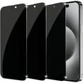 thumbnail image 1 of 3 Pack Privacy Screen Protector for iPhone 15 Pro max/15 Plus 6.7 inch, Sensor Protection, Dynamic Island Compatible, 9H Anti Spy Private Tempered Glass Film, 1 of 6