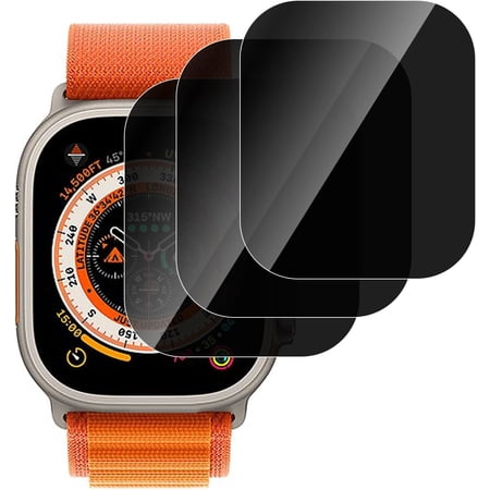 [3 Pack] Privacy Screen Protector Compatible for Apple Watch Ultra 3/2/Ultra 49mm, Tempered Glass Anti-Spy Full Coverage Bubble Free Screen Protector for iWatch Ultra Accessories