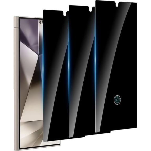 3 Pack Privacy Screen Protector Compatible with Galaxy S24 Ultra 9H Hardness Anti-Spy Tempered Glass, Bubble Free, Case Friendly, Compatible with SM-S928U1,SM-S9280/S928B/S928N/S928U/S928W