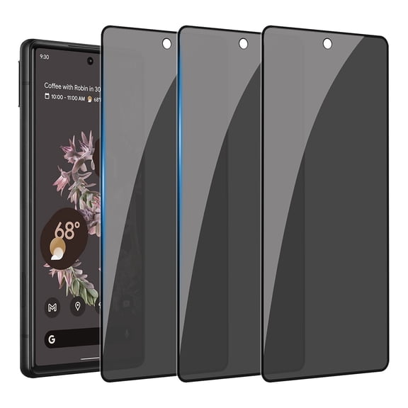 ZYQEEE [3 Pack] Privacy Screen Protector Compatible with Google Pixel 6, Easy Installation Bubble Free Anti-Fingerprint, Scratch-Resistant, Anti-Spy Tempered Glass Protective Film 6.4-inch