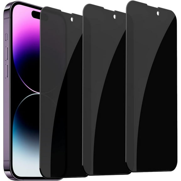 3 Pack Privacy Screen Protector Compatible with iPhone 12 Pro Max, 9H Anti Spy Private Tempered Glass Film, Anti-Scratch, Case Friendly, Easy Installation, Bubble Free