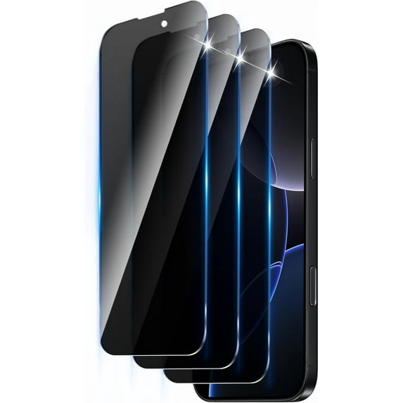 3 Pack Privacy Screen Protector Compatible with iPhone 17,Full Coverage 9H Tempered Glass Film,Anti-Fingerprint,Bubble Free,Easy to Install