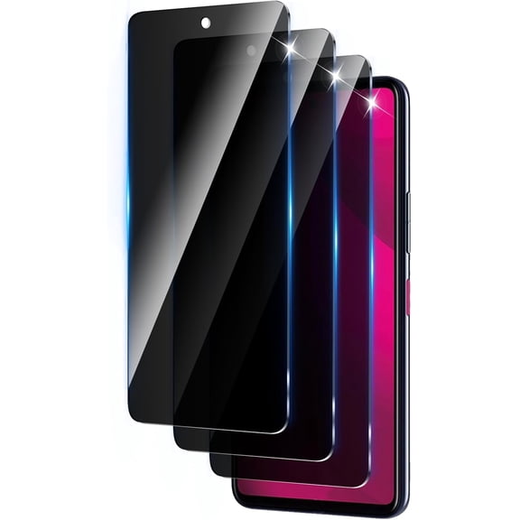 3 Pack Privacy Screen Protector Designed for T-Mobile REVVL 7 Pro 5G,Full Coverage Anti-Spy Tempered Glass Film,9H Hardness,Anti-Fingerprint,Bubble Free,Easy to Install