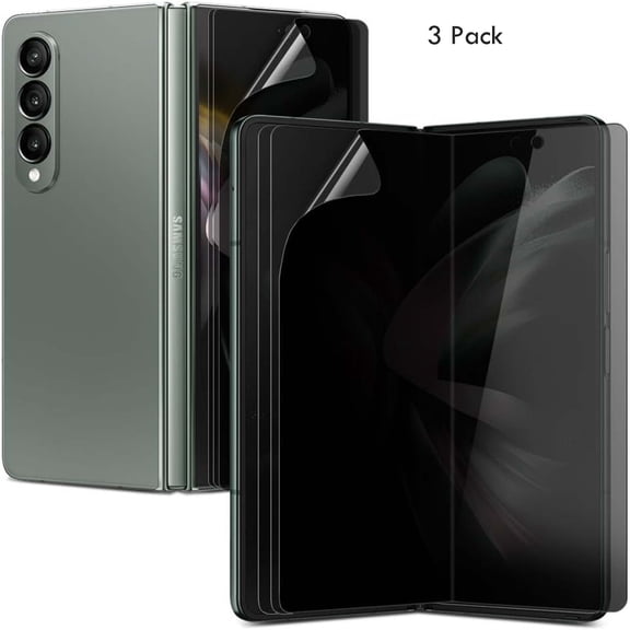 3 Pack Privacy Screen Protector for Galaxy Z Fold 6 [Not Glass], Anti-Spy Full Adhesive Soft Flexible TPU Film Samsung Galaxy Z Fold 6,3D Curve Fit,[Support Fingerprint Reader][Scratch Resistant]