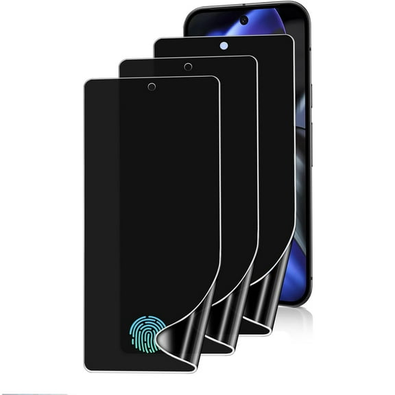 3 Pack Privacy Screen Protector for Google Pixel 8 Pro [Not Glass], Anti-Spy Full Adhesive Soft Flexible TPU Film Google Pixel 8 Pro,3D Curve Fit,[Support Fingerprint Reader][Scratch Resistant]