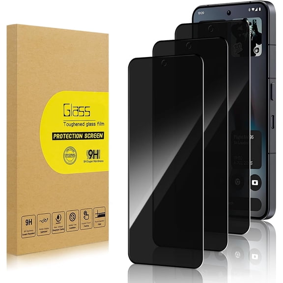3 Pack Privacy Screen Protector for Nothing Phone3[Anti-Spy Tempered Glass], Ultra HD, Anti-Scratch, Bubble-Free, Easy Install 9H Protective Glass for Nothing Phone3