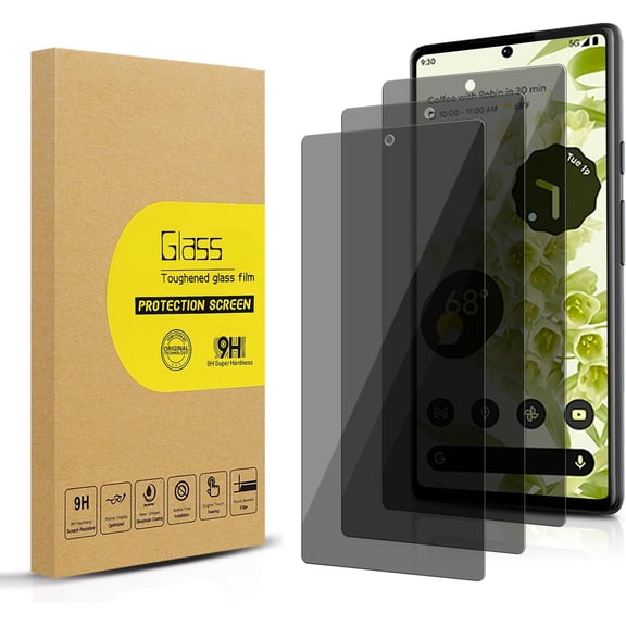 3 Pack Privacy Screen Protector for Pixel 6 [Anti-Spy Tempered Glass], Ultra HD, Anti-Scratch, Bubble-Free, Easy Install 9H Protective Glass for Google Pixel 6