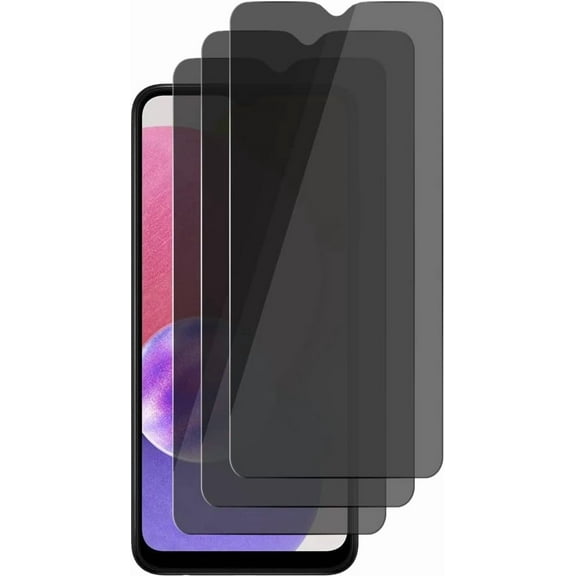 3 Pack Privacy Screen Protector For Samsung Galaxy A02 / A02s / A03 / A03s / A03 Core / A04 / A04s / A12 / A13 5G 4G / A32 5G Anti Spy Private Tempered Glass, 9H Hardness, 2.5D