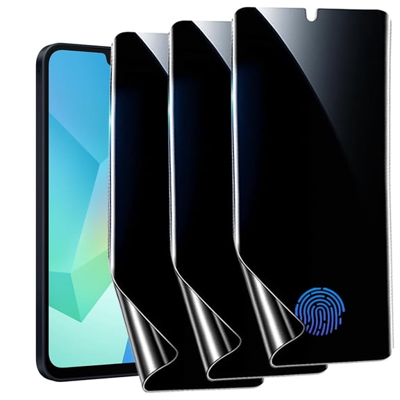 ZYQEEE [3 Pack] Privacy Screen Protector for Samsung Galaxy A16 5G,Supports Fingerprint Unlock, Anti-Spy Flexible TPU Screen Protector for Samsung A16 6.7-inch