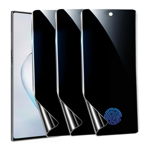 [3 Pack] Privacy Screen Protector for Samsung Galaxy Note 10 Plus,Supports Fingerprint Unlock, Anti-Spy Flexible TPU Screen Protector for Samsung Note 10 Plus 6.8-Inch