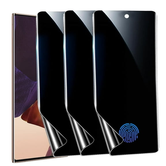 ZYQEEE [3 Pack] Privacy Screen Protector for Samsung Galaxy Note 20 Ultra 5G,Supports Fingerprint Unlock, Anti-Spy Flexible TPU Screen Protector for Samsung Note 20 Ultra 6.9-inch