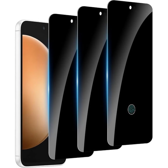 3 Pack Privacy Screen Protector for Samsung Galaxy S23 FE 6.4 inch 9H Hardness Anti-Spy Tempered Glass, Bubble Free, Case Friendly, Compatible with SM-S711U1/S711W/S711B/S7110/S711BZ/S711BZAL