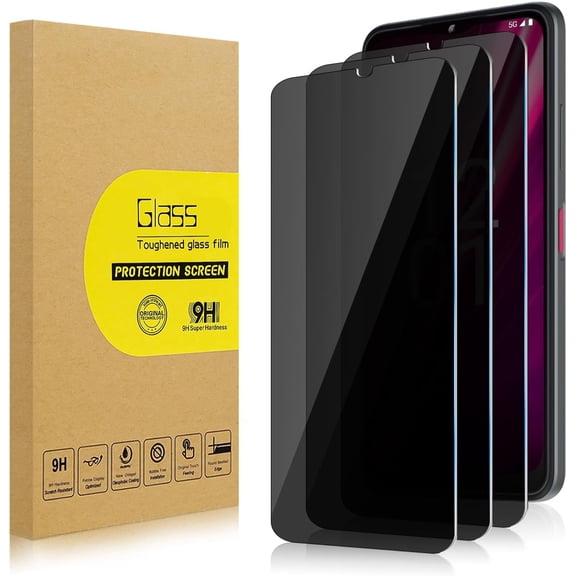 3 Pack Privacy Screen Protector for T-Mobile Revvl 6 5G [Anti-Spy Tempered Glass], Ultra HD, Anti-Scratch, Bubble-Free, Easy Install 9H Protective Glass for Revvl 6 5G