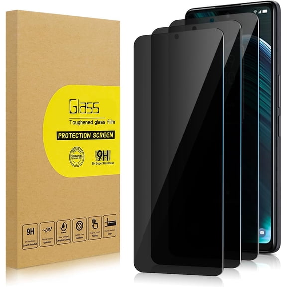 3 Pack Privacy Screen Protector for TCL Stylus 5G [Anti-Spy Tempered Glass], Ultra HD, Anti-Scratch, Bubble-Free, Easy Install 9H Protective Glass for TCL Stylus 5G