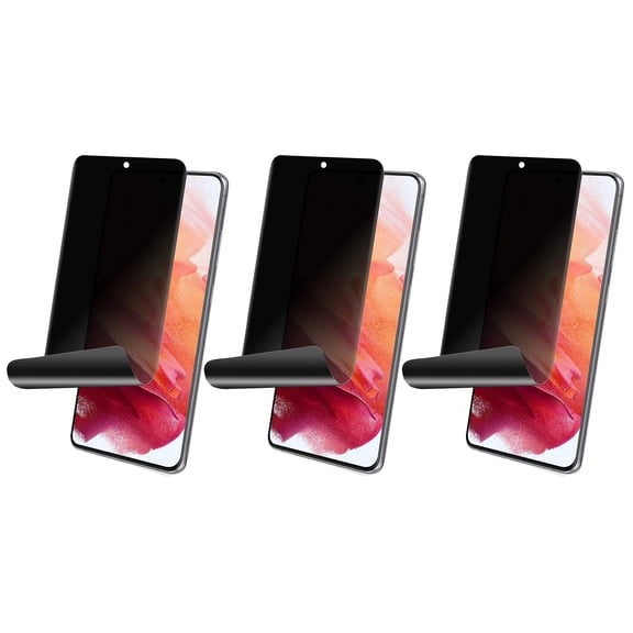 3 Pack Privacy Screen Protector TPU Film for Samsung Galaxy S22 - Fingerprint Works Anti-Peep Anti-Spy 3D Edge Case Friendly