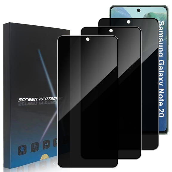 ZYQEEE Privacy Screen Protector for Samsung Galaxy Note 20 5G 6.7", Scratch Resistant Anti-Spy Tempered Glass Film, Bubble Free, Easy Installation,Case Friendly,3 Pack