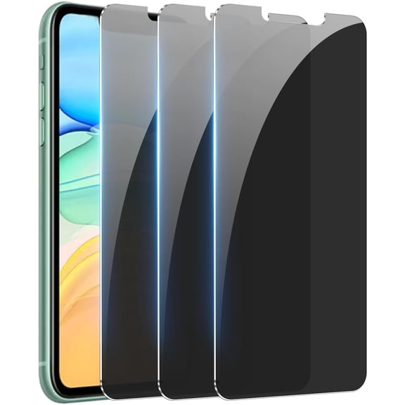 [3 Pack] Privacy Screen Protector for iPhone 11/iPhone XR Anti-Spy Tempered Glass Film Upgrade 9H Hardness Case Friendly Easy Installation Bubble Free 3D Touch Support