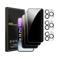 thumbnail image 1 of 3 Pack Privacy Screen Protector for iPhone 14 Pro Max 6.7 Inch with 3 Pack Camera Lens Protector, Anti Spy Tempered Glass Film, Anti-Scratch, Touch Sensitive, Case Friendly, 1 of 1