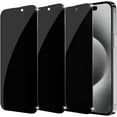 thumbnail image 1 of 3-Pack for Privacy Screen Protector for iPhone 15 Pro Max / 15 Plus 6.7 inch, Sensor Protection,9H Full Coverage Screen Tempered Glass Anti-Spy No Bubbles Case Friendly, 1 of 6