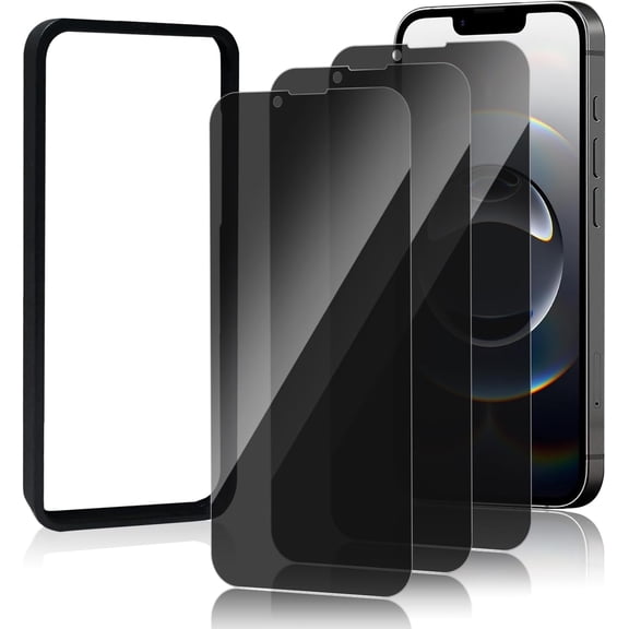 3 Pack Privacy Screen Protector for iPhone 16e/ iPhone 14/ iPhone 13/ iPhone 13 Pro[Anti-Spy Tempered Glass],Anti-Scratch, Bubble Free,Easy Install 9H Protective Glass