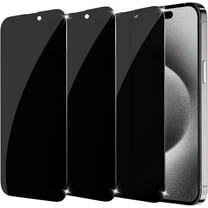 [3 Pack] Privacy Screen Protectors for iPhone 15/15 Pro 6.1 inch, Anti Spy Private Tempered Glass Film, Sensor Protection, Dynamic Island Compatible Case Friendly, [9H Hardness] Screen Accessories