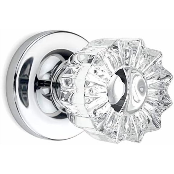(3 Pack) Privacy Vintage Fluted Crystal Door Knobs Chrome Round Rosette$$Tools & Hardware Other