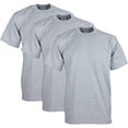 thumbnail image 1 of Pro Club Men's 3-Pack Heavyweight Cotton Short Sleeve Crew Neck T-Shirt, Heather Gray, Small, 1 of 6