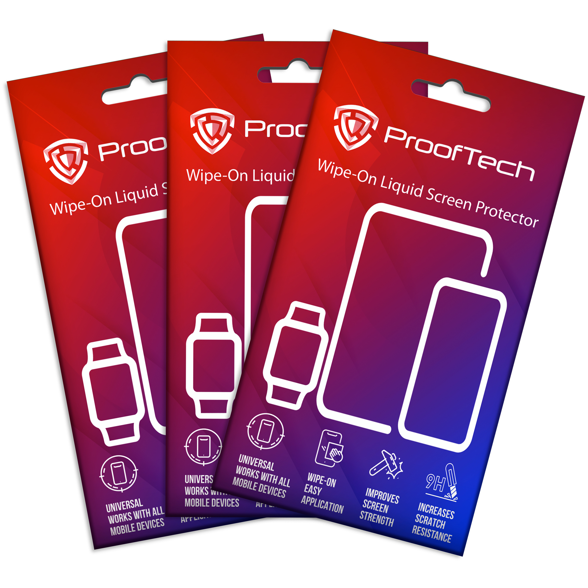 3 Pack ProofTech Liquid Glass Screen Protector for All Smartphones