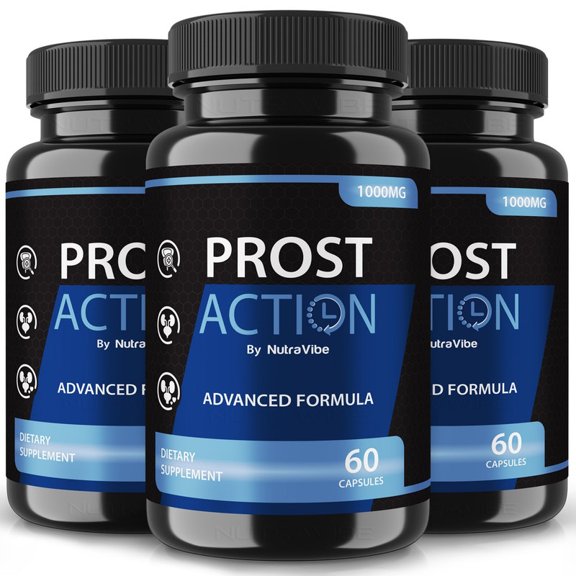 (3 Pack) ProstAction Capsules - Prost Action Prostate Support Formula with Natural Blend for Urinary Flow, Comfort & Balance | Easy-to-Swallow Daily Pills for Over-All Wellness (180 Capsules)
