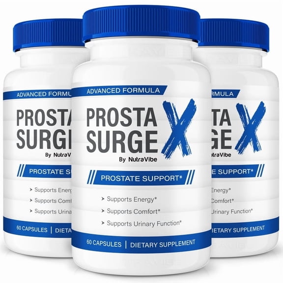 (3 Pack) Prosta Surge X - Official ProstaSurge X Pills For Prostate Heath, All Natural Formula To Support Control, Energy & Overall Well-Being, Review (180 Capsules)