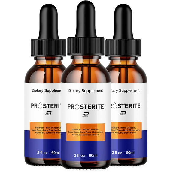 (3 Pack) Prosterite Drops for Prostate Health - Bladder Urinating Issues - Prosterite Supplement, Maximum Strength Prostatine Droppers, 2024 New Improved Formulation (3 Month Supply)
