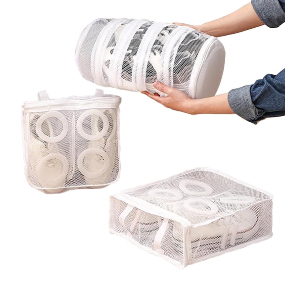 3-Pack Prtable Travel Laundry Bags Sneaker Laundry Bag Use Size 13 for Mens&Womens Cruise Ship Essentials (Beige 3PCS)