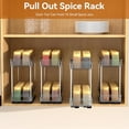 thumbnail image 1 of 3 Pack Pull Out Spice Rack Organizer for Cabinet, 2 Tier Slide Out Spice Racks Organizer, Spice Cabinet Organizers, Cabinet Size Need:12'' High x 11'' Deep x 5'' Wide, Clear Acrylic, 1 of 9