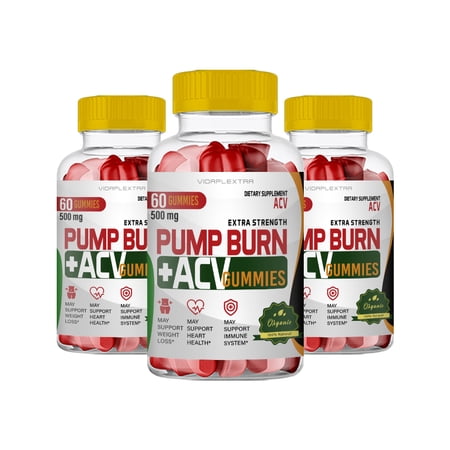 (3 Pack) Pump Burn - Pump Burn Apple Cider Vinegar Gummies