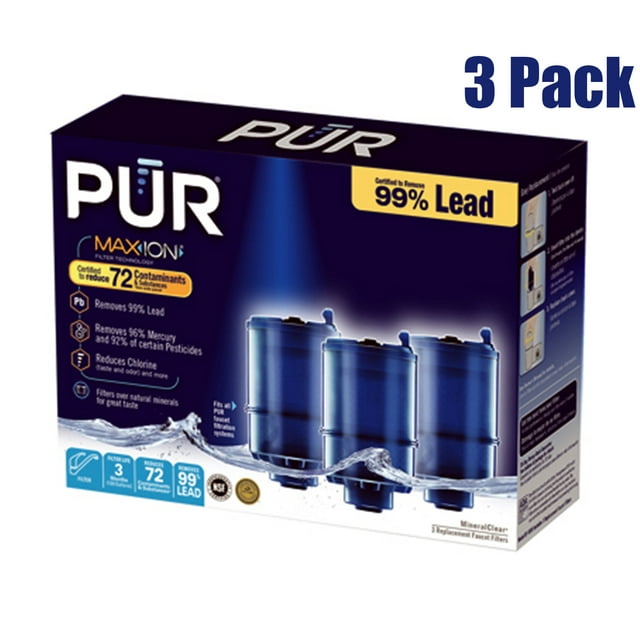 3 Pack Pur® RF9999 Water Filter Replacement Compatible with Pur® Faucet Models FM2500V, FM