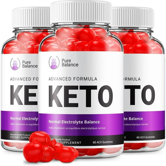 3 Pack Pure Balance Keto ACV Gummies - Official - Keto Pure Balance ACV Advanced Formula Plus Apple Cider Vinegar Dietary Supplement B12 Beet Root Juice Men Women 180 Gummies
