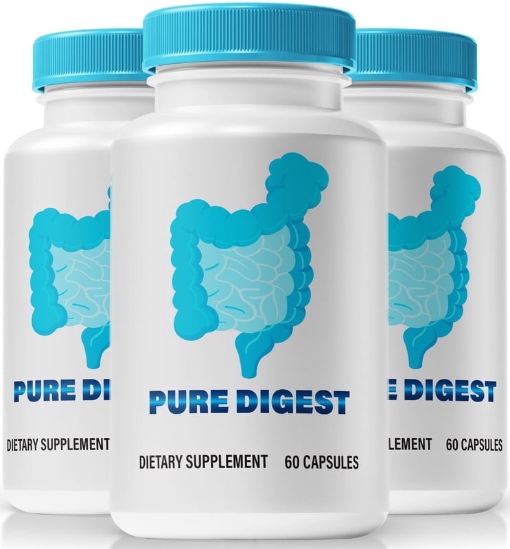 (3 Pack) Pure Digest Capsules, Premium All-Natural Formula Supplement for Gut Health, PureDigest Pills for Digestive Wellness, Official Probiotics Pastillas Reviews (180 Capsules)