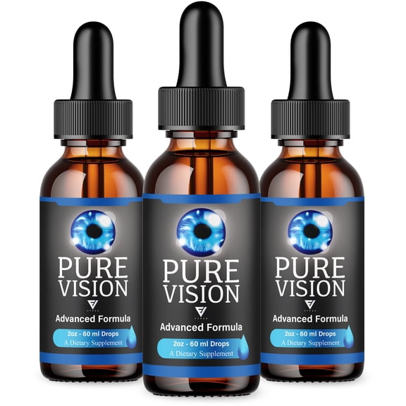 (3 Pack) Pure Vision Advanced Vision Support Formula, Pure Visions Drops (6oz)