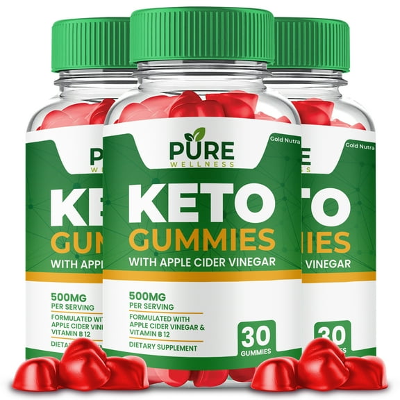 (3 Pack) Pure Wellness Keto ACV Gummies, Pure Wellness ACV Gummies for Men and Women