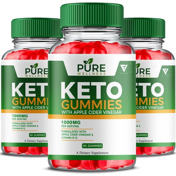 (3 Pack) Pure Wellness Keto ACV Gummies, PureWellness Advanced ACV (180 Gummies)