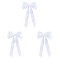 thumbnail image 1 of 3-Pack Pure White Velvet Christmas Tree Bows, 8.66-Inch Large Ribbon Bow Ornaments for Winter Wonderland, Wreath, Garland, Mantel, Wedding and Elegant Holiday Decor, 1 of 4