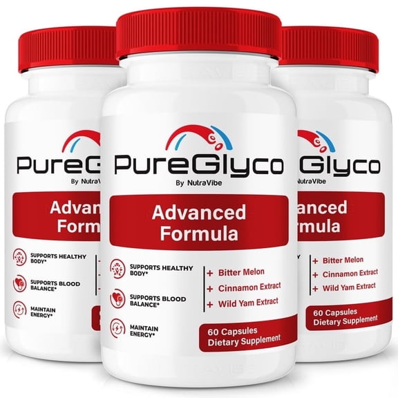 (3 Pack) PureGlyco – Original Formula with a Clean Blend to Support Healthy Circulation, Natural Energy & Balanced Levels | Just 2 Easy-to-Swallow Pills Daily (180 Capsules)