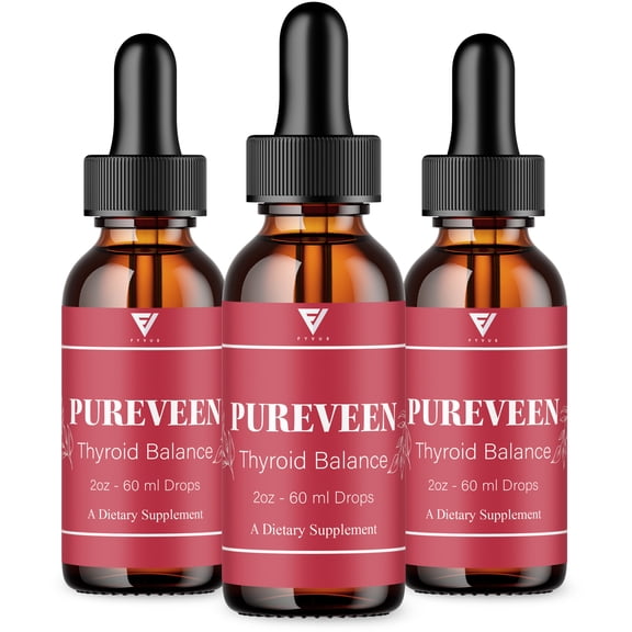 (3 Pack) Pureveen Thyroid Balance Drops, Pure Veen Advanced Formula (6oz)