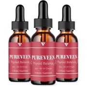3 Pack Pureveen Thyroid Balance Drops, Pure Veen Advanced Formula 6oz