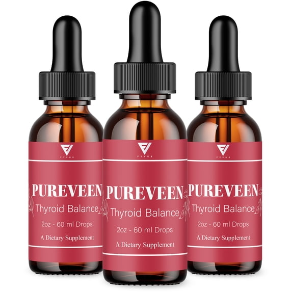 (3 Pack) Pureveen Thyroid Balance Drops, Pure Veen Advanced Formula (6oz)