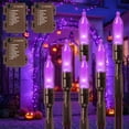 thumbnail image 1 of 3 Pack Purple Halloween Lights Battery Operated,Total 18Ft 50 LED Mini String with Timer 8 Modes Twinkle Light Outdoor Waterproof for Tree Garland Decor, 1 of 1